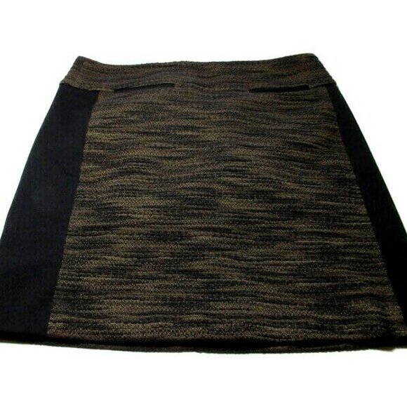 Anne Taylor Loft Skirt Olive Tweed Black - Picture 1 of 6